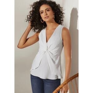 NWT Soft Surroundings Blouse Size Size Medium Enka Tank White Shirt Top